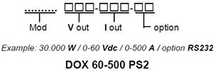 DANA DO Series Double Regulation Power Supplies Order Example